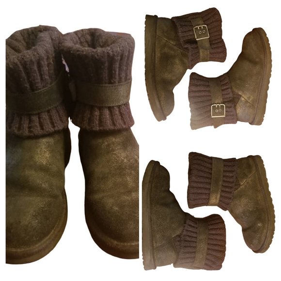 UGG Australia | Cambridge | Leather Boot Black Metallic Gold | Women | Size: 7 - Picture 9 of 16